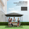 Outsunny 10' x 10' Gazebo Replacement Canopy Cover, Outdoor Gazebo Roof Replacement with Drain Holes, Water Resistant PVC Coating, 370g/㎡, UPF30+, TOP COVER ONLY, Grey