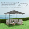 Outsunny 10' x 10' Gazebo Replacement Canopy Cover, Outdoor Gazebo Roof Replacement with Drain Holes, Water Resistant PVC Coating, 370g/㎡, UPF30+, TOP COVER ONLY, Grey