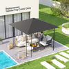 Outsunny 10' x 10' Gazebo Replacement Canopy Cover, Outdoor Gazebo Roof Replacement with Drain Holes, Water Resistant PVC Coating, 370g/㎡, UPF30+, TOP COVER ONLY, Grey
