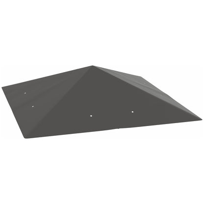 Outsunny 10' x 10' Gazebo Replacement Canopy Cover, Outdoor Gazebo Roof Replacement with Drain Holes, Water Resistant PVC Coating, 370g/㎡, UPF30+, TOP COVER ONLY, Grey