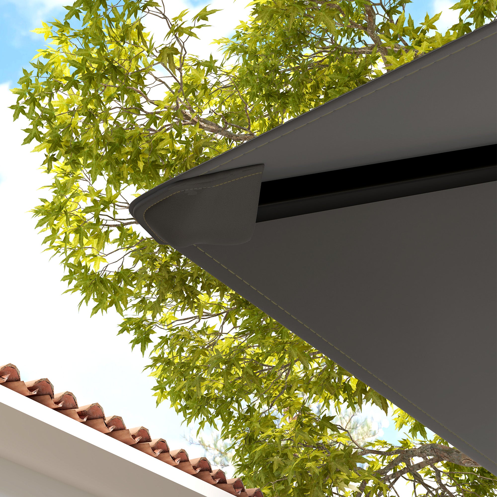 Outsunny 10' x 10' Gazebo Replacement Canopy Cover, Outdoor Gazebo Roof Replacement with Drain Holes, Water Resistant PVC Coating, 370g/㎡, UPF30+, TOP COVER ONLY, Grey