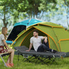 Outsunny Camping Cot for Adults with Mattress, 26.8" Wide Folding Bed with Carry Bag and Non-Slip Feet for Outdoor Travel Home Office, Max Load 330 LBS, Dark Grey