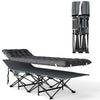 Outsunny Camping Cot for Adults with Mattress, 26.8" Wide Folding Bed with Carry Bag and Non-Slip Feet for Outdoor Travel Home Office, Max Load 330 LBS, Dark Grey