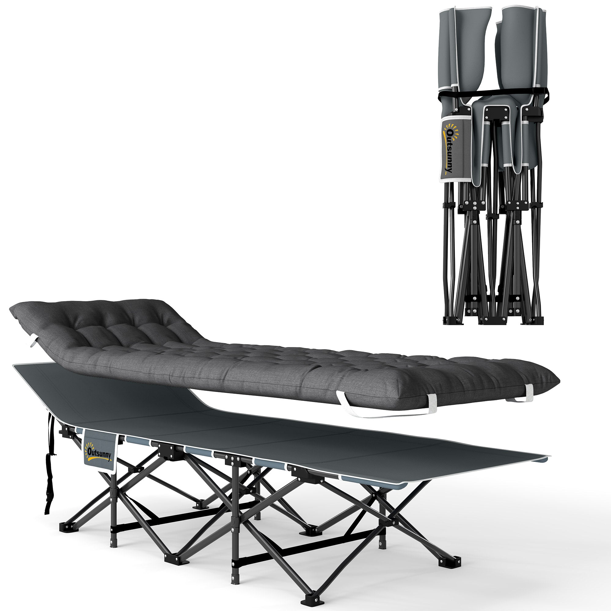 Outsunny Camping Cot for Adults with Mattress, 26.8
