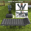 Outsunny Camping Cot for Adults with Mattress, 26.8" Wide Folding Bed with Carry Bag and Non-Slip Feet for Outdoor Travel Home Office, Max Load 330 LBS, Dark Grey