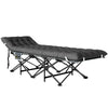 Outsunny Camping Cot for Adults with Mattress, 26.8" Wide Folding Bed with Carry Bag and Non-Slip Feet for Outdoor Travel Home Office, Max Load 330 LBS, Dark Grey