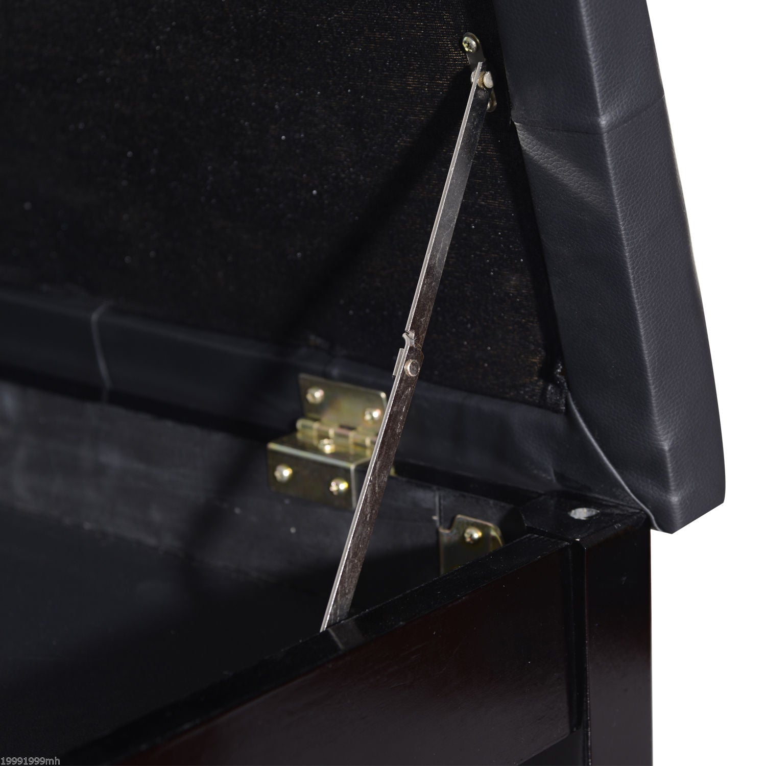 HOMCOM 30" Padded Storage Piano Bench Artist Keyboard Seat Faux Leather (Black)