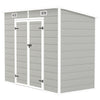 Outsunny 8' x 4' Outdoor Storage Shed, Resin Plastic Shed with Floor, Window, Lockable Doors and Vents, All-Weather Garden Shed for Backyard, Patio, Lawn, Light Grey