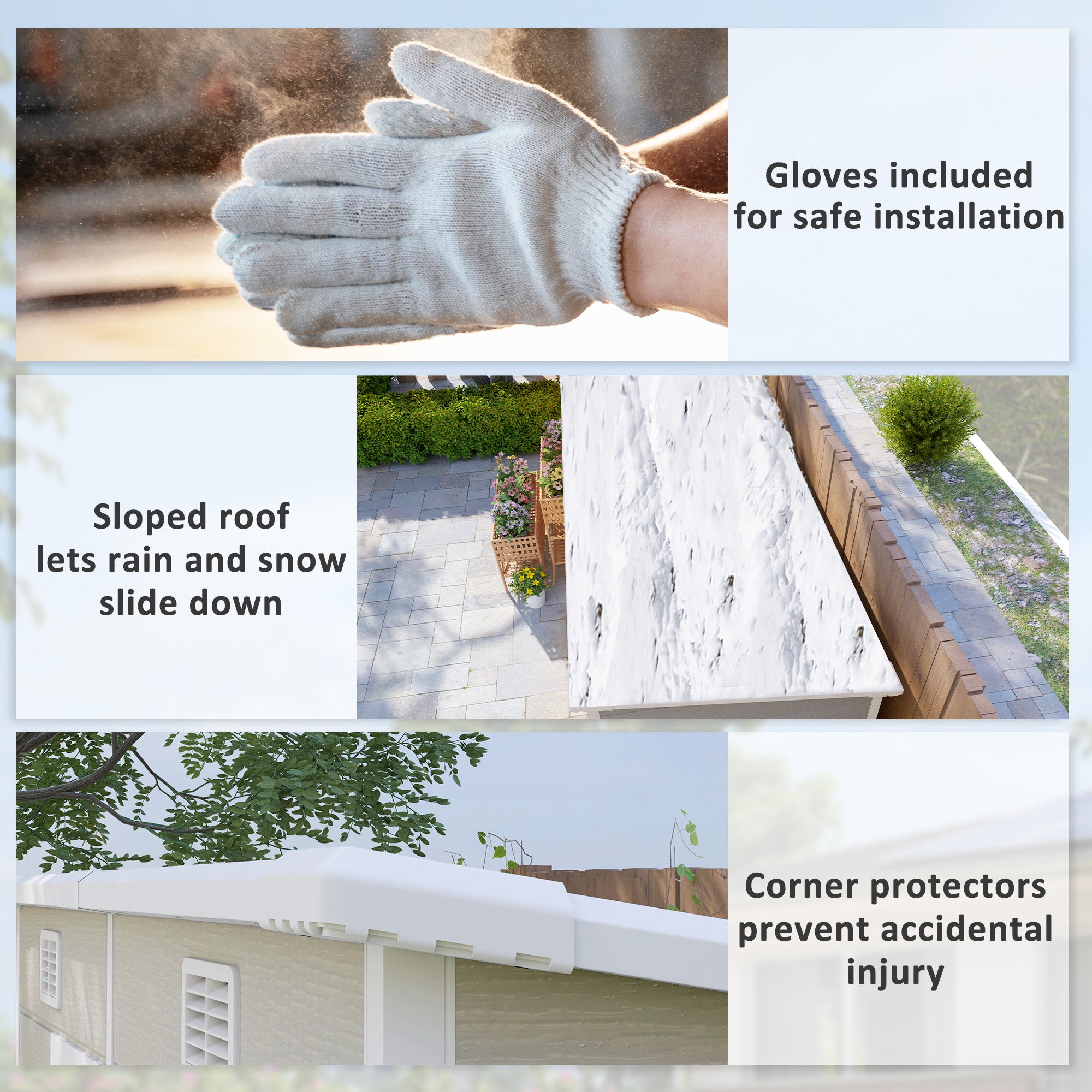 Outsunny 8' x 4' Outdoor Storage Shed, Resin Plastic Shed with Floor, Window, Lockable Doors and Vents, All-Weather Garden Shed for Backyard, Patio, Lawn, Light Grey