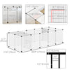 PawHut 20 Panels DIY Pet Playpen, Small Animal Cage with Door, Top Cover, Indoor Yard Fence for Guinea Pig, Hedgehog, Bunny, White