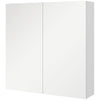 kleankin 24" x 24" Medicine Cabinet, Wall Mounted Bathroom Mirror Cabinet with Mirrored Doors, Adjustable Shelves and Soft Close Mechanism, High Gloss White