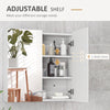 kleankin 24" x 24" Medicine Cabinet, Wall Mounted Bathroom Mirror Cabinet with Mirrored Doors, Adjustable Shelves and Soft Close Mechanism, High Gloss White