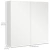 kleankin 24" x 24" Medicine Cabinet, Wall Mounted Bathroom Mirror Cabinet with Mirrored Doors, Adjustable Shelves and Soft Close Mechanism, High Gloss White