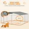 PawHut Dog Kennel Outdoor Run Fence with Roof, Steel Lock, Mesh Sidewalls for Backyard & Patio, 15.1' x 15.1' x 7.5'