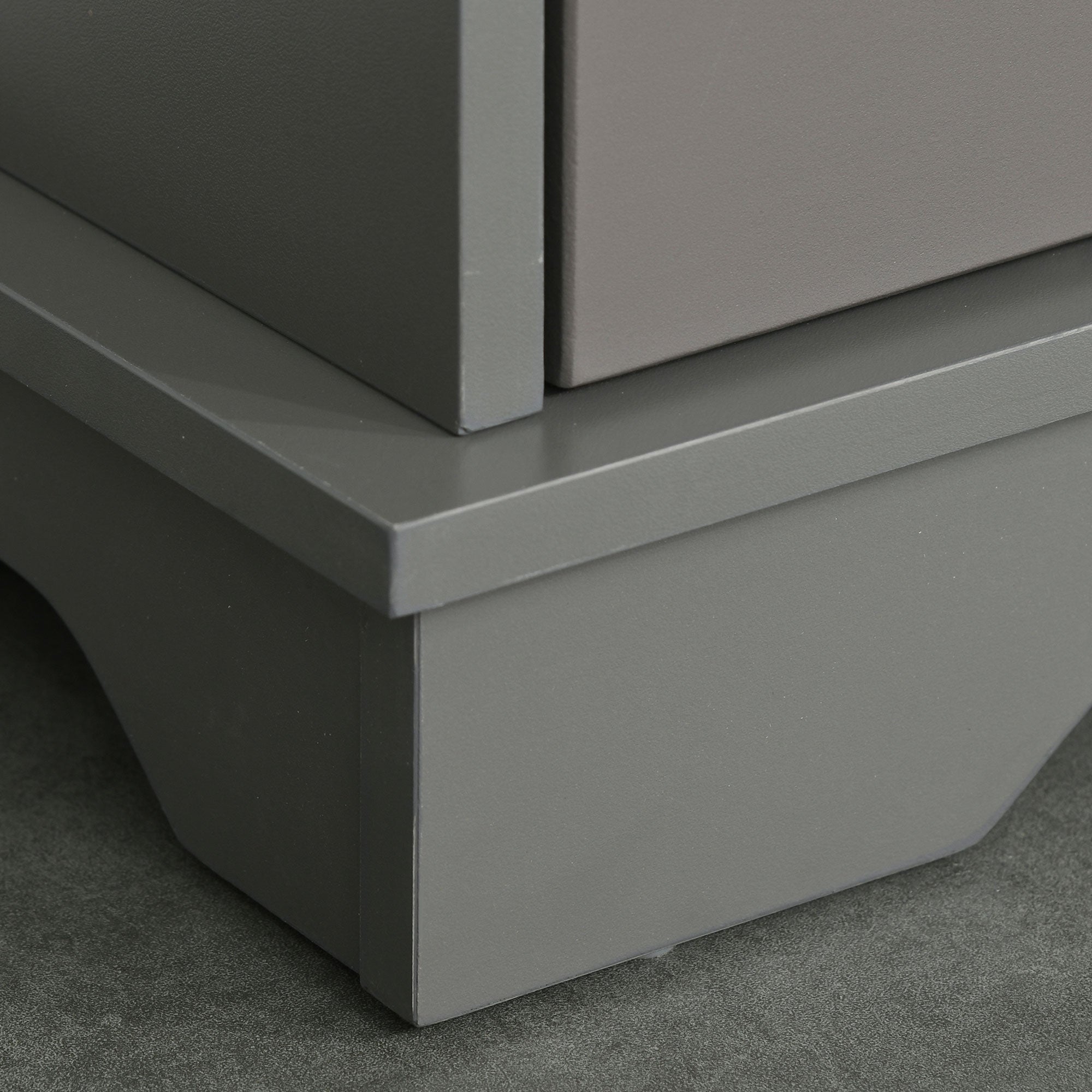 HOMCOM Kitchen Sideboard with 2 Drawers, Modern Buffet Cabinet, Coffee Bar Cabinet with Glass Doors and Open Shelf, Console Table, Grey