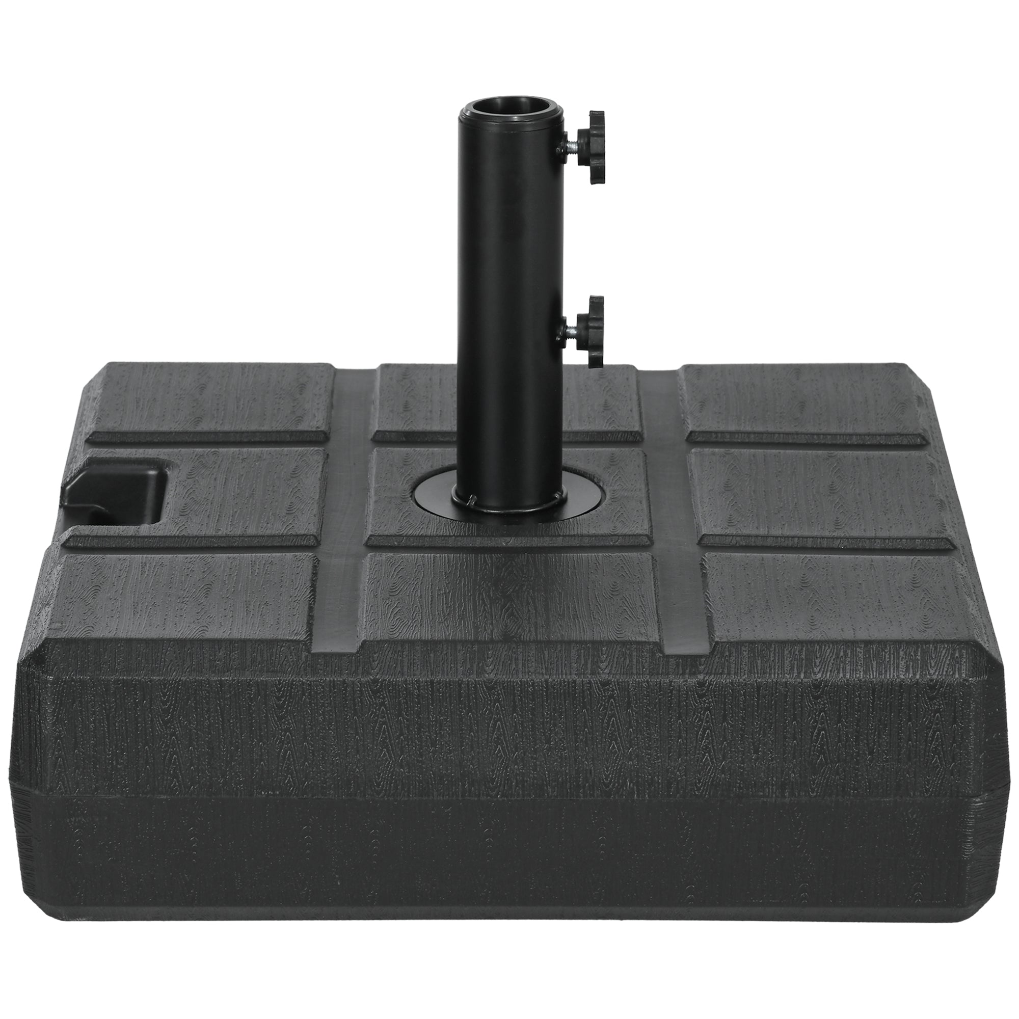 Outsunny 88 lbs. Fillable Umbrella Base with Steel, Umbrella Holder for 1.3", 1.5" or 1.9" Umbrella Poles, Square & Reversible Heavy Duty Market Umbrella Stand, Black