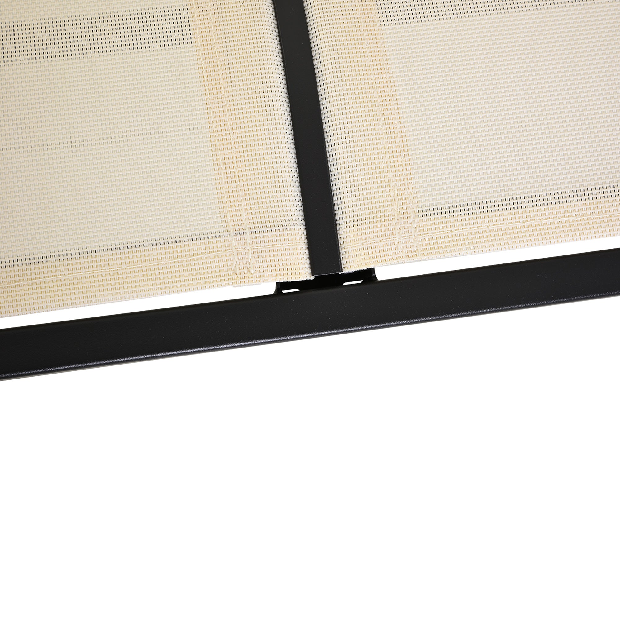 Outsunny Patio Double Glider Outdoor Steel Sling Fabric Gliding Bench Garden Swing Chair Heavy-Duty Porch Rocker Garden Loveseat Cream