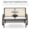 Outsunny Patio Double Glider Outdoor Steel Sling Fabric Gliding Bench Garden Swing Chair Heavy-Duty Porch Rocker Garden Loveseat Cream