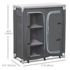 Outsunny Camping Kitchen Station, Aluminum Camping Table Cook Cupboard with 3-Shelf and Carrying Bag for BBQ Party Picnics Backyards