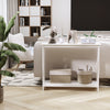 HOMCOM 2 Tier X-Design Console Table Sofa Side Table w/Storage Shelf for Living Room Entryway, White