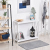 HOMCOM 2 Tier X-Design Console Table Sofa Side Table w/Storage Shelf for Living Room Entryway, White