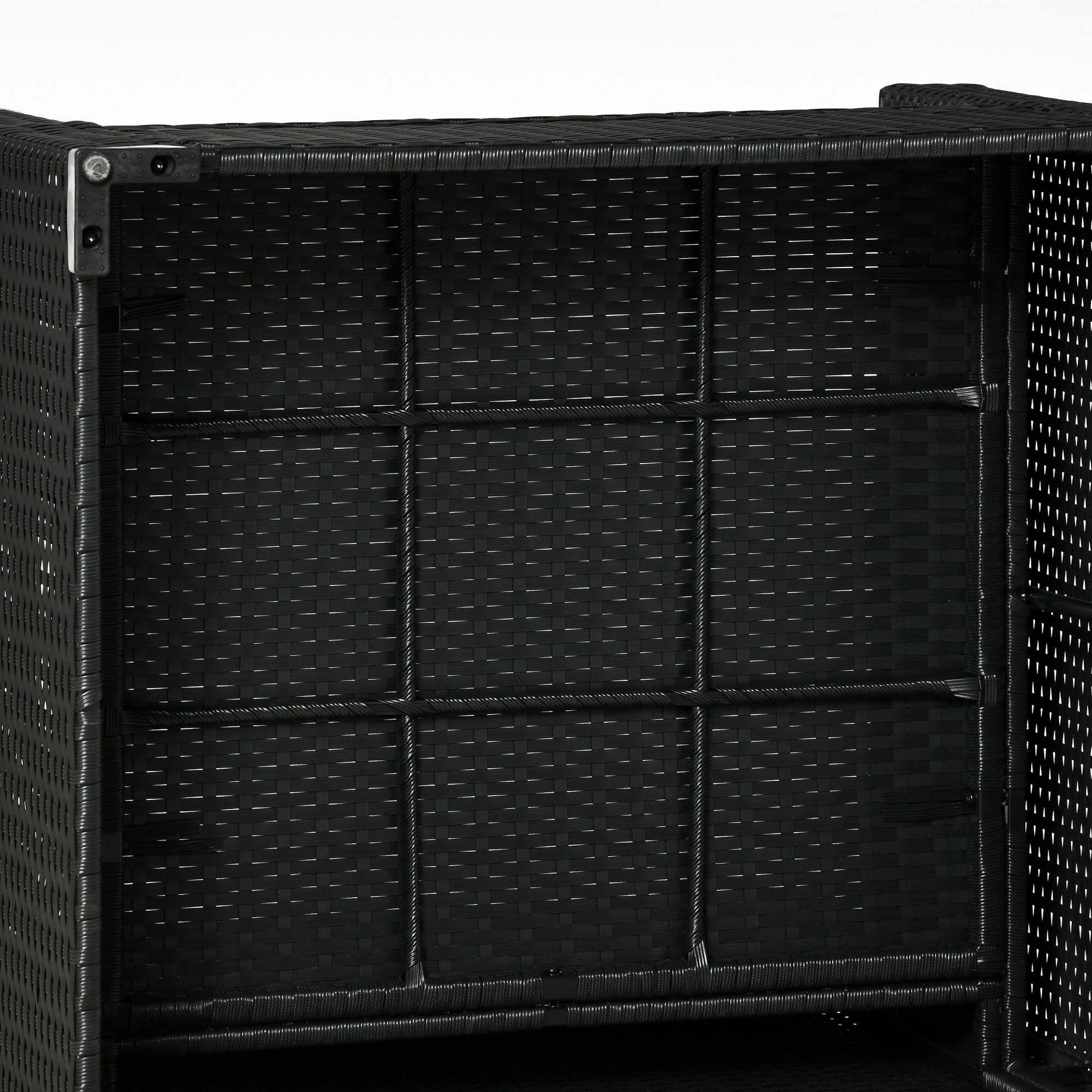 Outsunny 4 Pieces Wicker Patio Furniture Set with Thick Cushions, Outdoor PE Rattan Conversation Sofa Set with Glass Top Table & Extra Wide Seat, Sky Blue