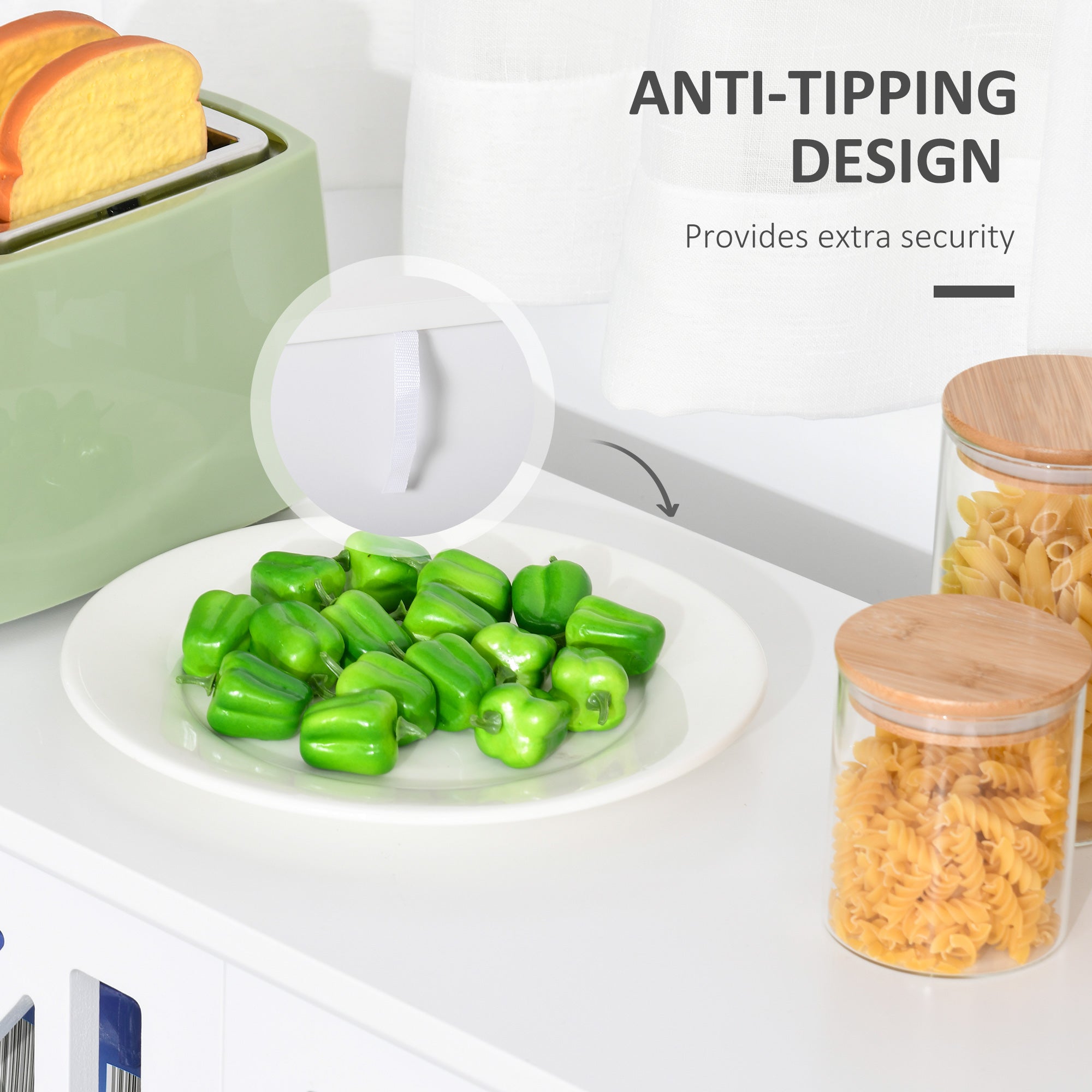 HOMCOM Storage Cabinet with Fretwork Doors and Shelf, Modern Freestanding Sideboard, Buffet, White