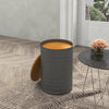 HOMCOM Nesting Tables, Side Table Set of 2, Round Coffee Table with Removable Wood Lid, Metal Frame and Hidden Space, Industrial End Tables for Living Room, Grey