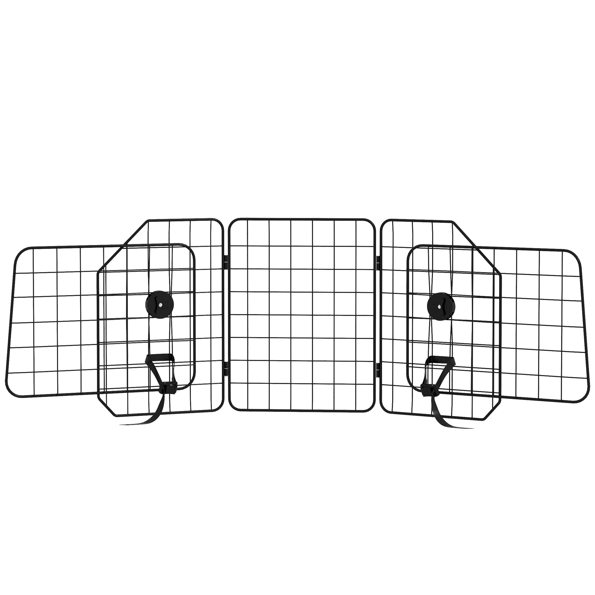 PawHut Dog Guard for SUVs, Vehicles, Vans, Car Barrier with Adjustable Width, Foldable Headrest, Mesh Dog Guard for Travel, Black