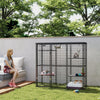 PawHut Catio Outdoor Cat Enclosure, Weld Wire Outdoor Cat House with Waterproof Cover, 4 Jumping Platforms, Hammock, Cat Cage Indoor for 1-3 Kittens, 69" x 22" x 62", Black