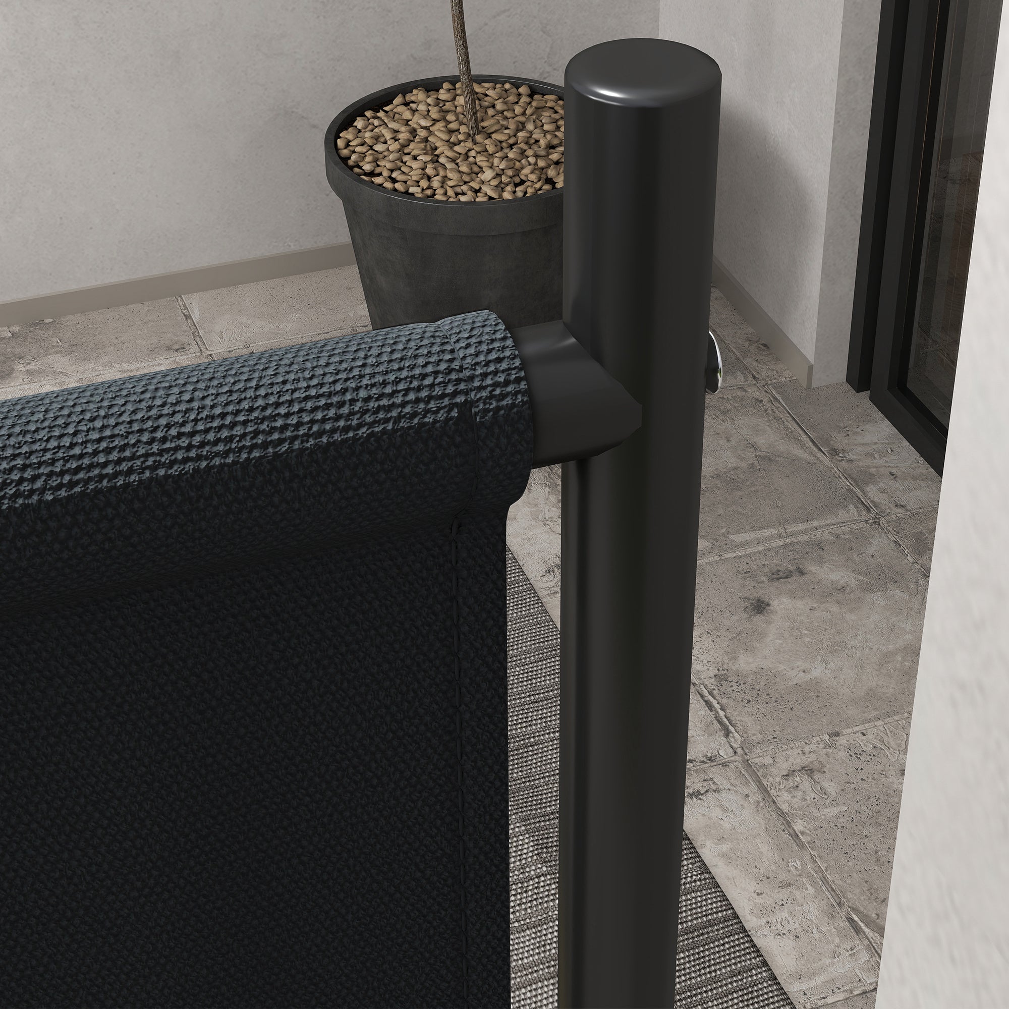 Outsunny Single Panel Room Divider with Lockable Wheels, 6ft Rolling Privacy Screen, Portable Freestanding Privacy Panel for Garden Backyard Deck Pool Hot Tub, Black