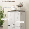 HOMCOM 47" Kitchen Pantry Cabinet, Freestanding Farmhouse Storage Cabinet with Doors, 2 Adjustable Shelves and 12 Door Shelves, White