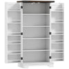 HOMCOM 47" Kitchen Pantry Cabinet, Freestanding Farmhouse Storage Cabinet with Doors, 2 Adjustable Shelves and 12 Door Shelves, White