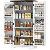 HOMCOM 47" Kitchen Pantry Cabinet, Freestanding Farmhouse Storage Cabinet with Doors, 2 Adjustable Shelves and 12 Door Shelves, White