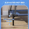PawHut Elevated Dog Bed with Canopy, Portable Raised Dog Cot for XL Sized Dogs, Indoor & Outdoor, 48" x 36" x 43", Dark Blue