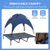 PawHut Elevated Dog Bed with Canopy, Portable Raised Dog Cot for XL Sized Dogs, Indoor & Outdoor, 48" x 36" x 43", Dark Blue