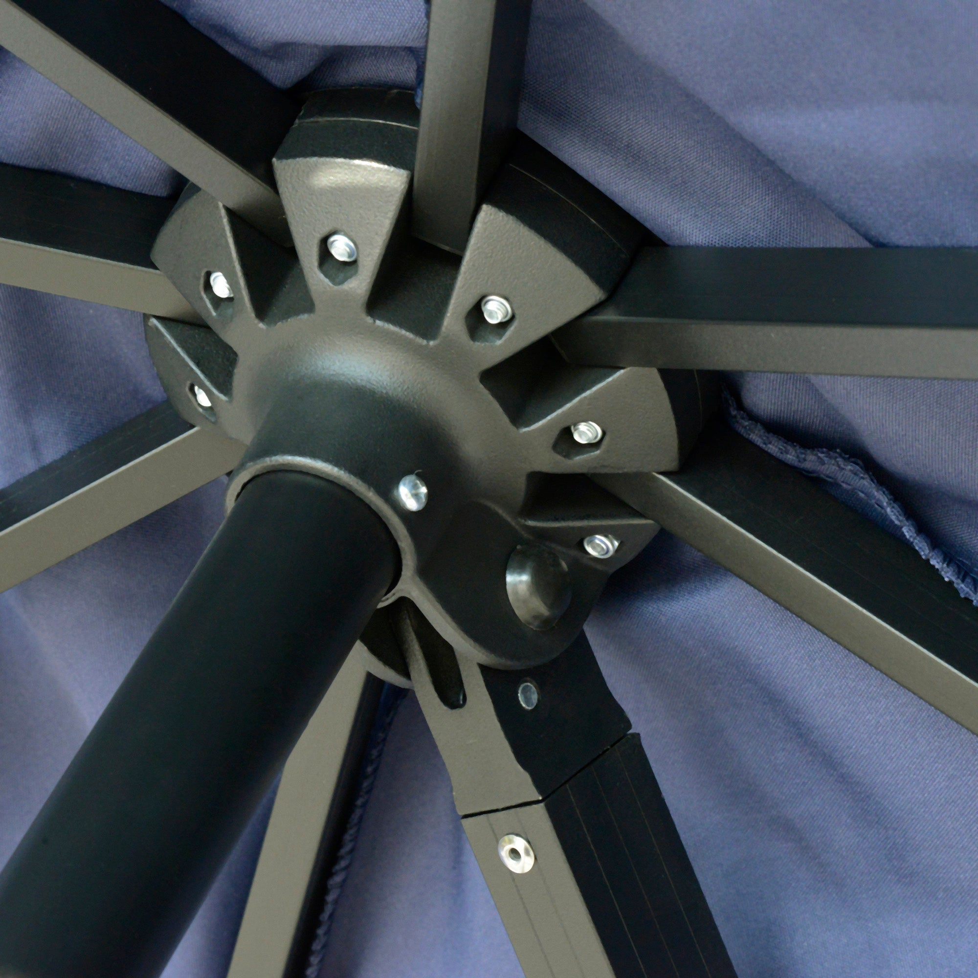 Outsunny 10x10ft Cantilever Umbrella with 4 Adjustable Angle and Rotation, Square Top Market Parasol with Aluminum Pole and Ribs for Backyard Patio Outdoor Area, Blue