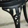 Outsunny 3 Pieces Patio Bistro Set, Outdoor Cast Aluminum Garden Table and Chairs with Umbrella Hole for Balcony, Black