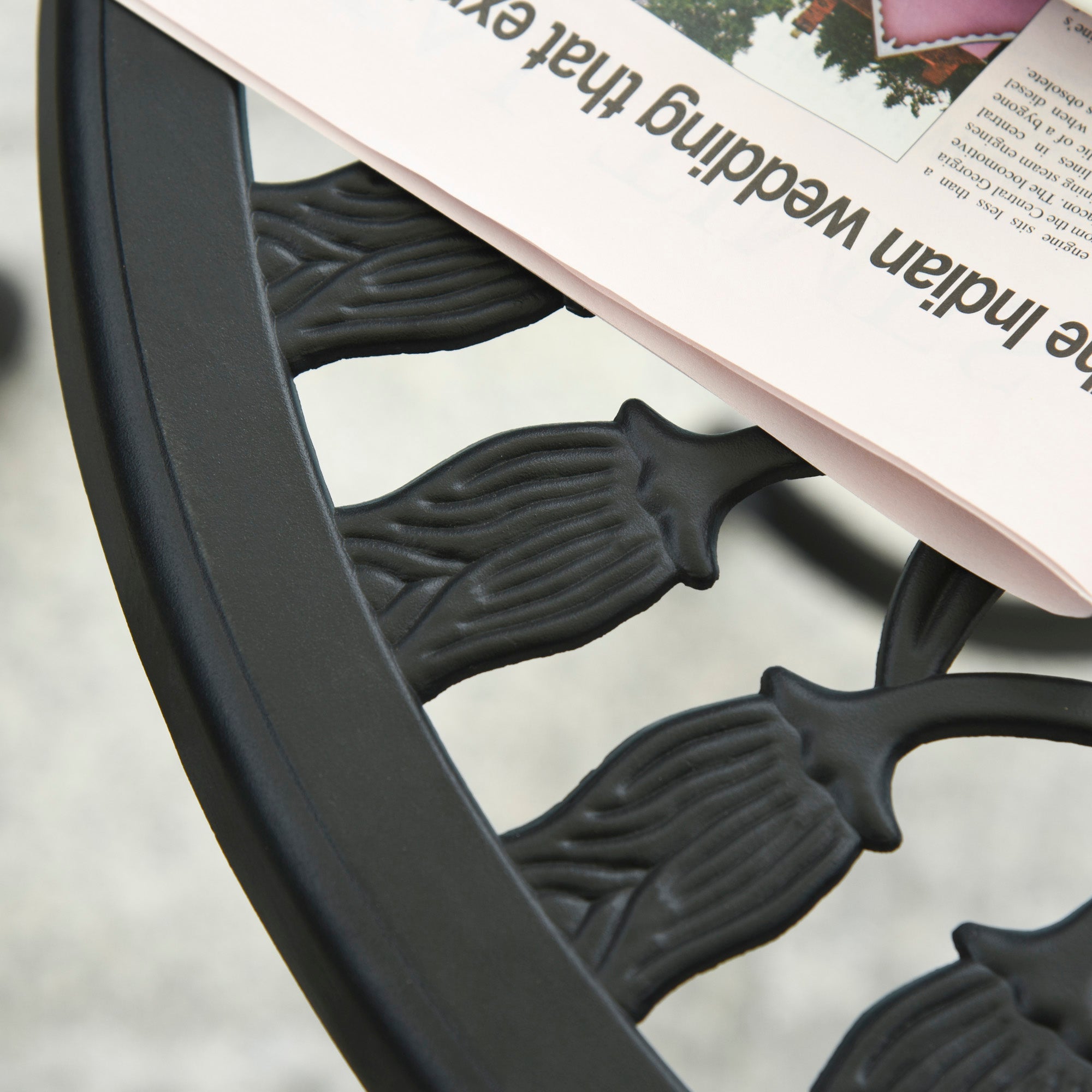 Outsunny 3 Pieces Patio Bistro Set, Outdoor Cast Aluminum Garden Table and Chairs with Umbrella Hole for Balcony, Black