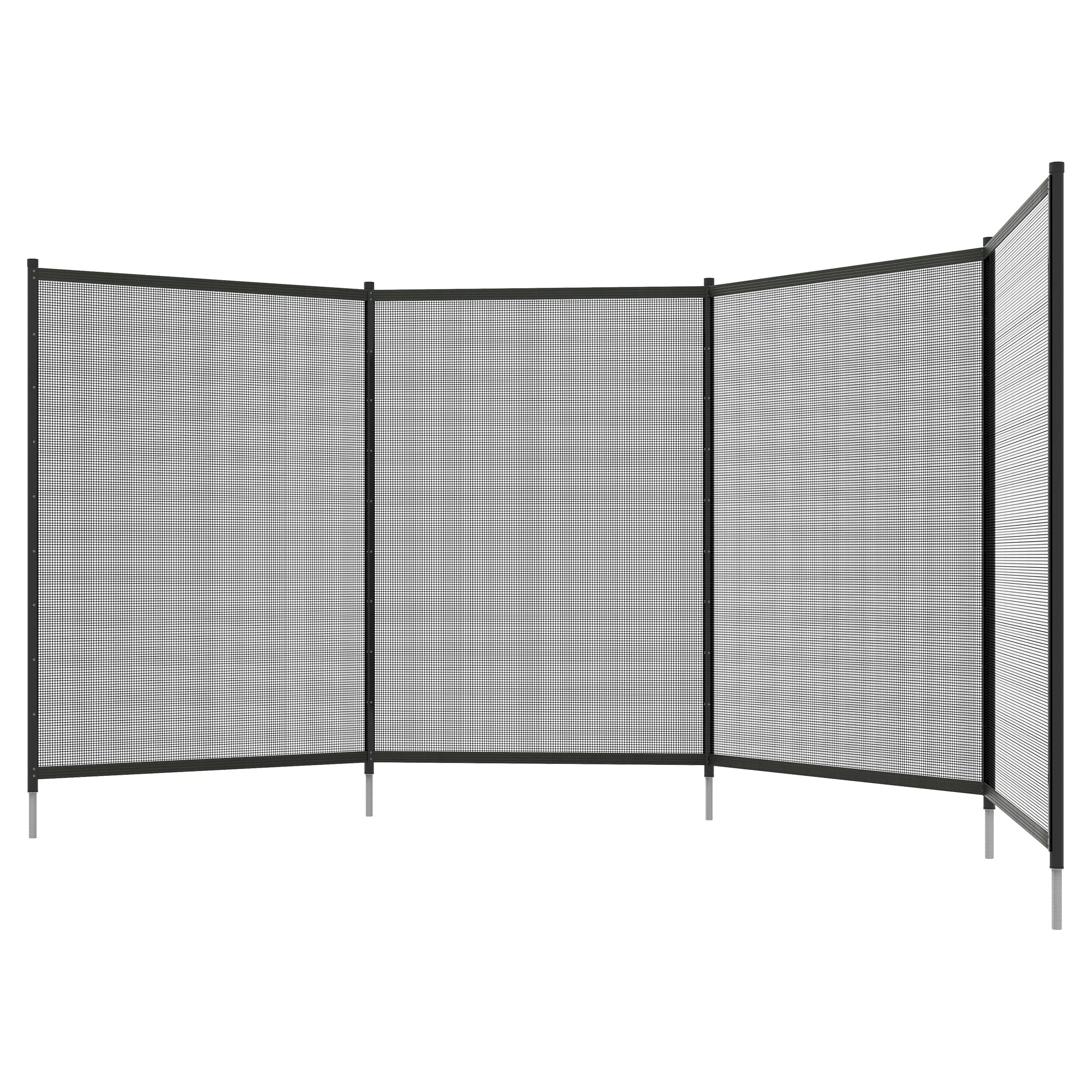 Outsunny 4 Pack Swimming Pool Fence 4' x 12', Aluminium Rustproof Garden Fence Border Animal Barrier, Easy DIY Installation Mesh Pool Fencing, Black