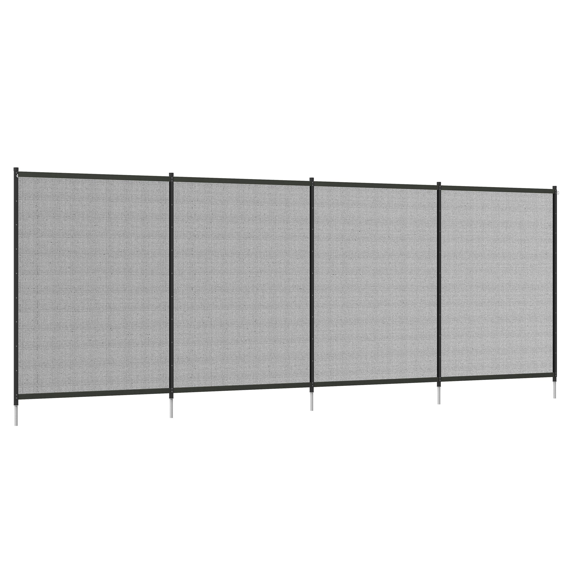 Outsunny 4 Pack Swimming Pool Fence 4' x 12', Aluminium Rustproof Garden Fence Border Animal Barrier, Easy DIY Installation Mesh Pool Fencing, Black