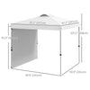 Outsunny 8 x 8FT Pop Up Canopy Tent with 1 Sidewall, Carry Bag, 4 Sand Bags, Height Adjustable Instant Shelter for Outdoor, Garden, Patio, White