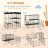 PawHut 40 Panels Small Animal Cage, Pet Playpen with Doors, Kitten Cage, Portable Metal Wire Yard for Rabbits Indoor Use, 41" x 28" x 46"