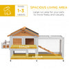 PawHut 65" Wooden Rabbit Hutch, Pet Playpen with Openable Roof, Bunny House Enclosure with Storage Box, Slide-out Tray, Ramp, for Rabbits and Small Animals, Yellow