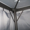 Outsunny 13' x 10' Patio Gazebo, Double Roof Outdoor Gazebo Canopy Shelter with Netting & Curtains, Strong Aluminum Frame, Dark Grey
