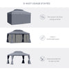 Outsunny 13' x 10' Patio Gazebo, Double Roof Outdoor Gazebo Canopy Shelter with Netting & Curtains, Strong Aluminum Frame, Dark Grey