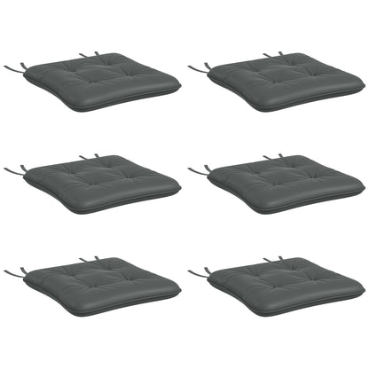 Outsunny 6-Piece Patio Chair Cushions Pillows, Seat Replacement Patio Cushions Set with Ties, Button Tufted for Indoor Outdoor Garden Furniture, Charcoal Grey