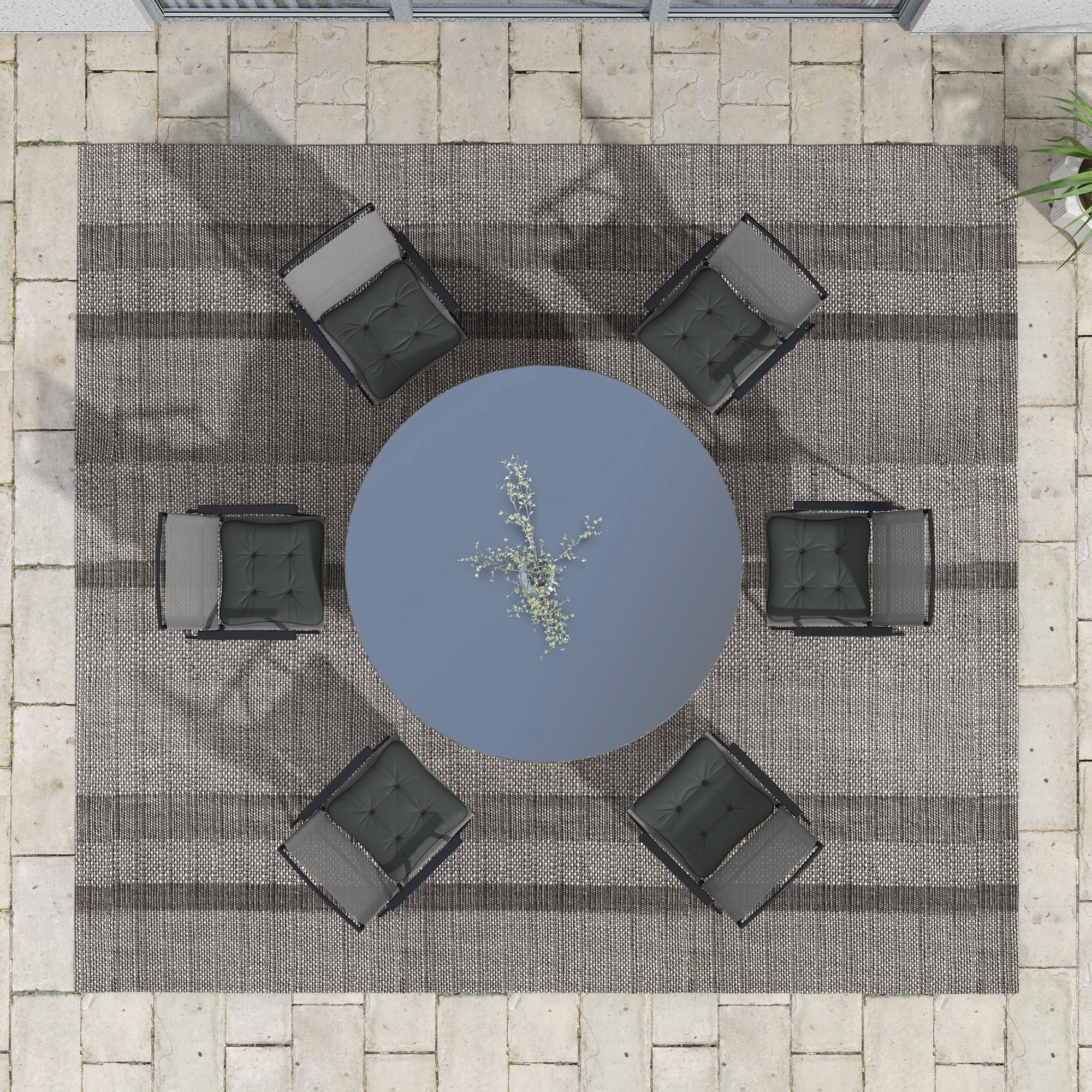 Outsunny 6-Piece Patio Chair Cushions Pillows, Seat Replacement Patio Cushions Set with Ties, Button Tufted for Indoor Outdoor Garden Furniture, Charcoal Grey