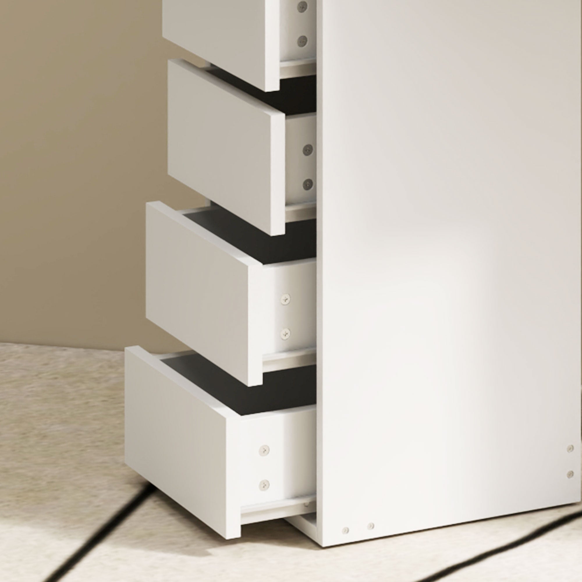 HOMCOM Makeup Vanity Desk with 3-Panel Mirror and 10 LED Lights, Dressing Table with 5 Drawers and Shelves for Bedroom, White