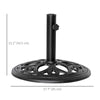 Outsunny Patio Umbrella Base Stand, Round Cast Iron Umbrella Holder for Outdoor, Patio, Garden,Deck and Beach, Fit Dia. 1.5", 2" Pole, Black